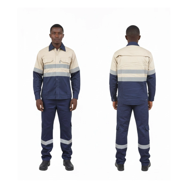 Stone Navy Shirt+Multi Pocket Trouser